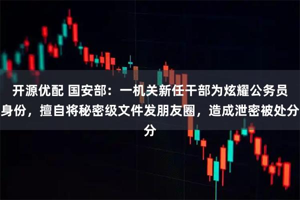 开源优配 国安部：一机关新任干部为炫耀公务员身份，擅自将秘密级文件发朋友圈，造成泄密被处分